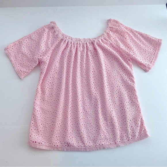 LILLY PULITZER Lillette Top In Paradise Tint Eyelet Crinkle Chiffon XS - Picture 13 of 13